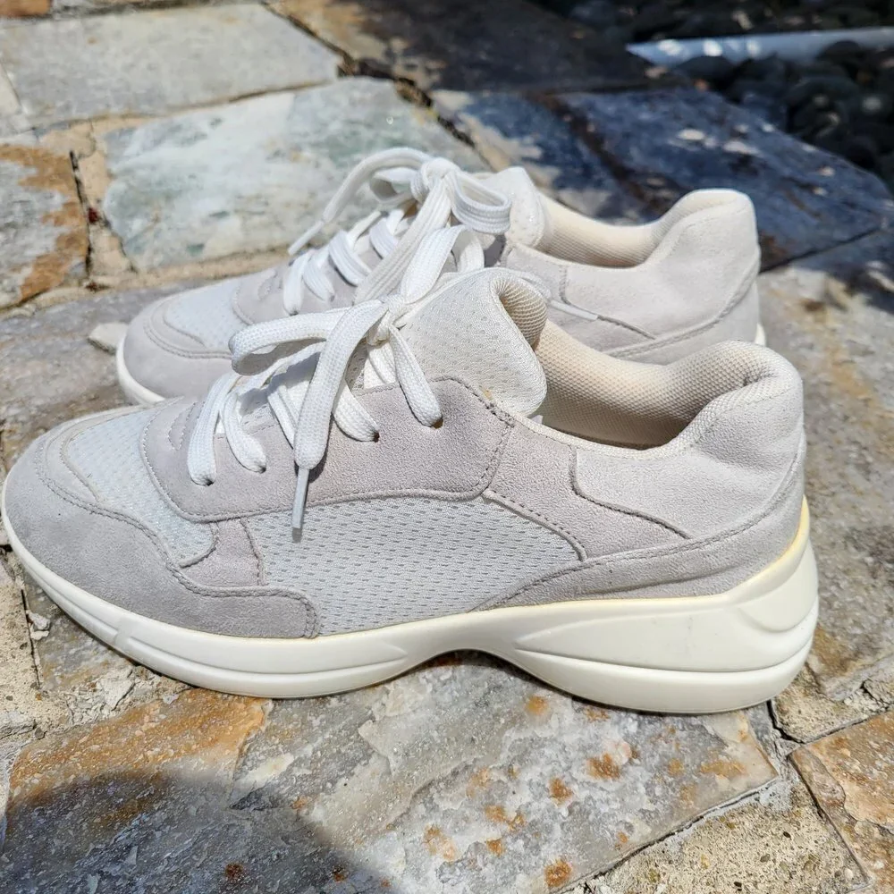 Madden Girl Chunky Platform Off White Gray Burrel Comfort Sneakers Size 7